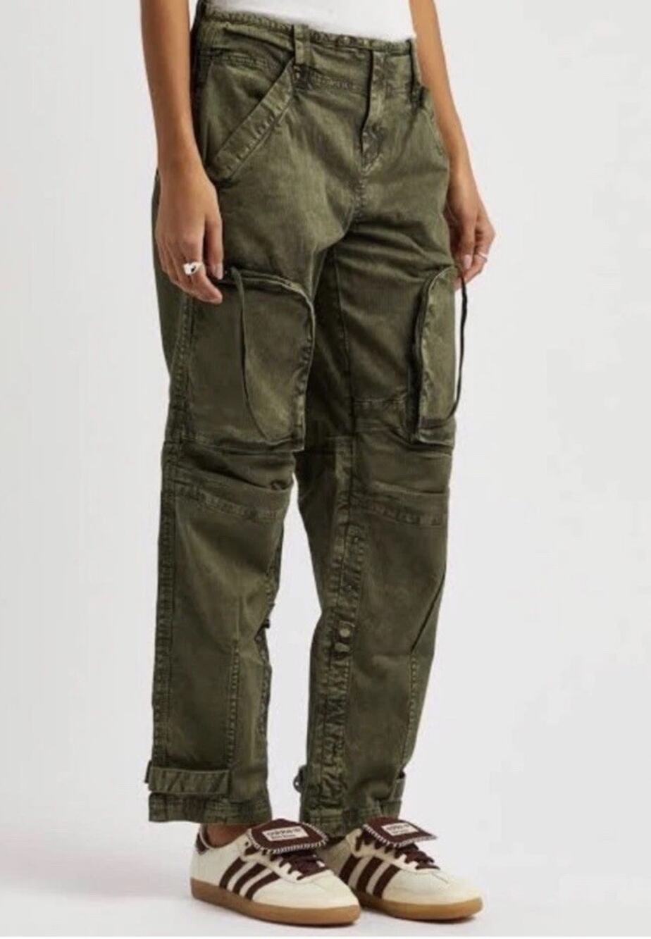 We The Free People Can’t Compare Slouch Pants Large Army Green Cargo